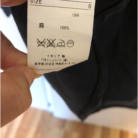 Benetton linen black dress one piece - Picture 3 of 13